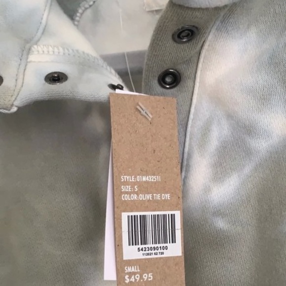 Buckle olive tie dye button up sweatshirt - Picture 2 of 3